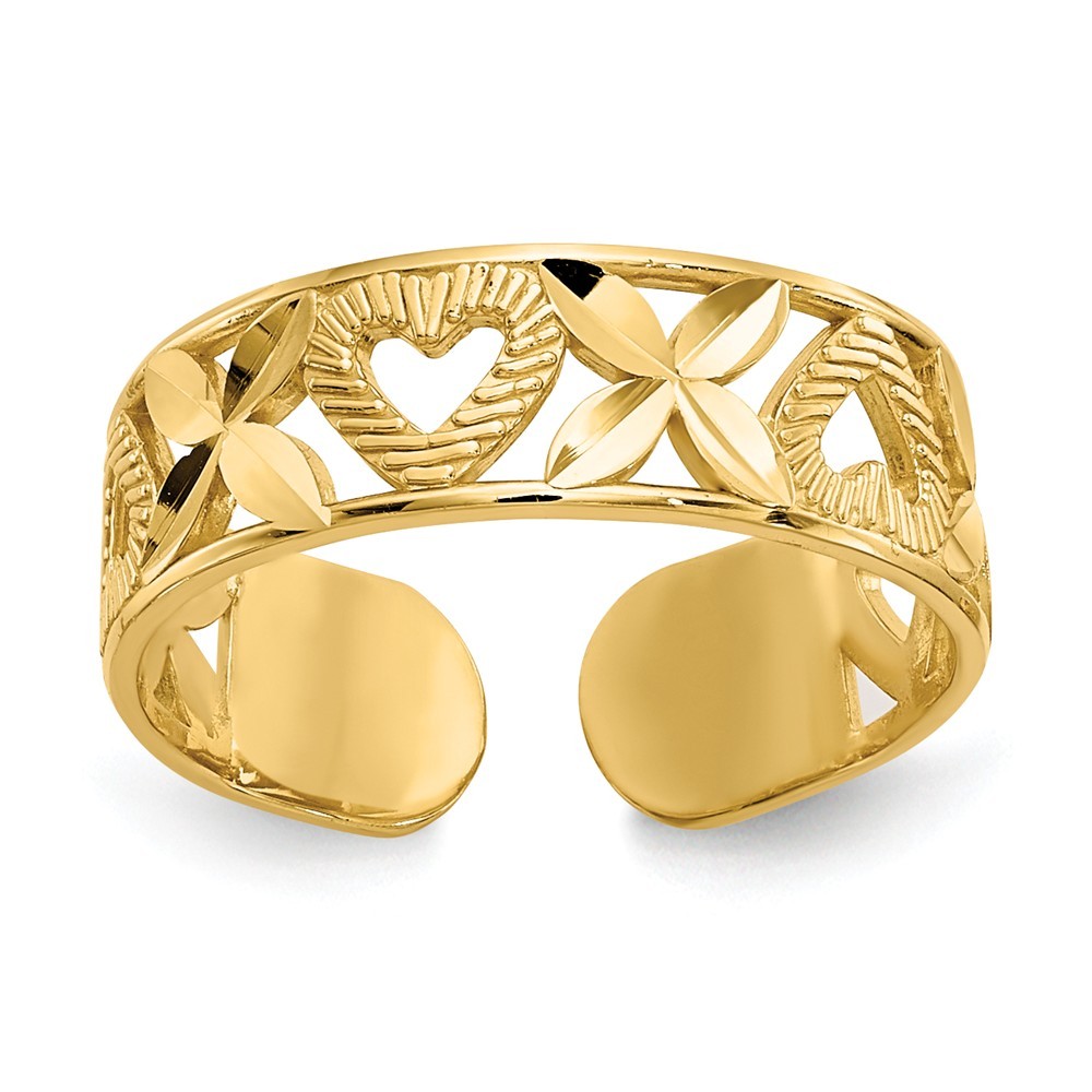 Hugs and Kisses Toe Ring in 14 Karat Gold