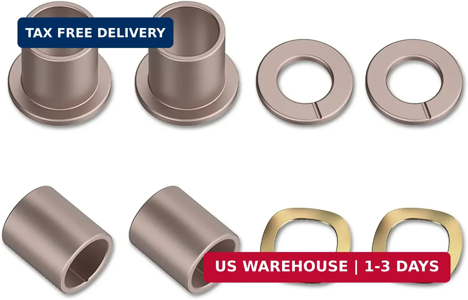 Golf Cart Upper and Lower Spindle Bronze Bushing Kit Fits 1981-Up Club