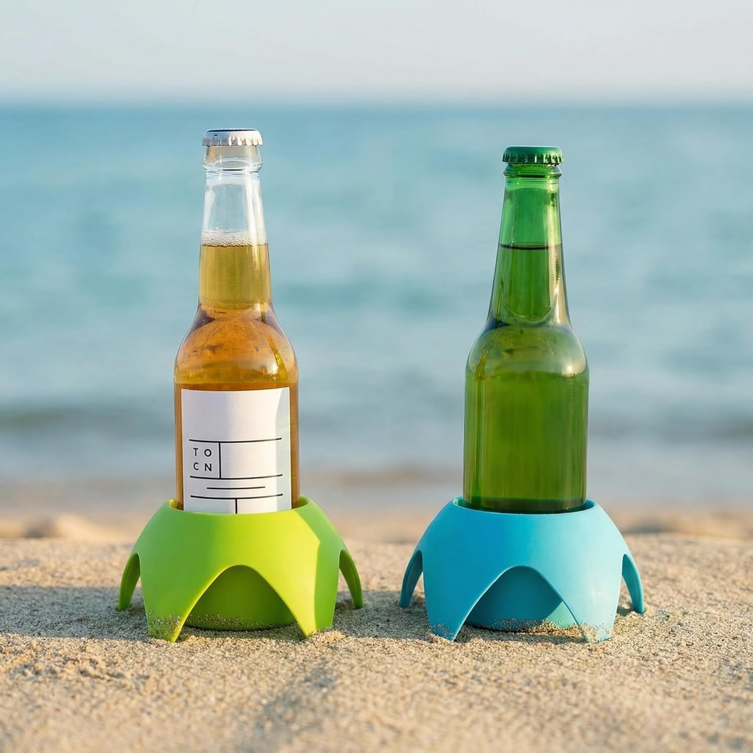 Beach Cup Holders for Sand (7 Pack) | Beach Vacation Essentials Drink Holders,