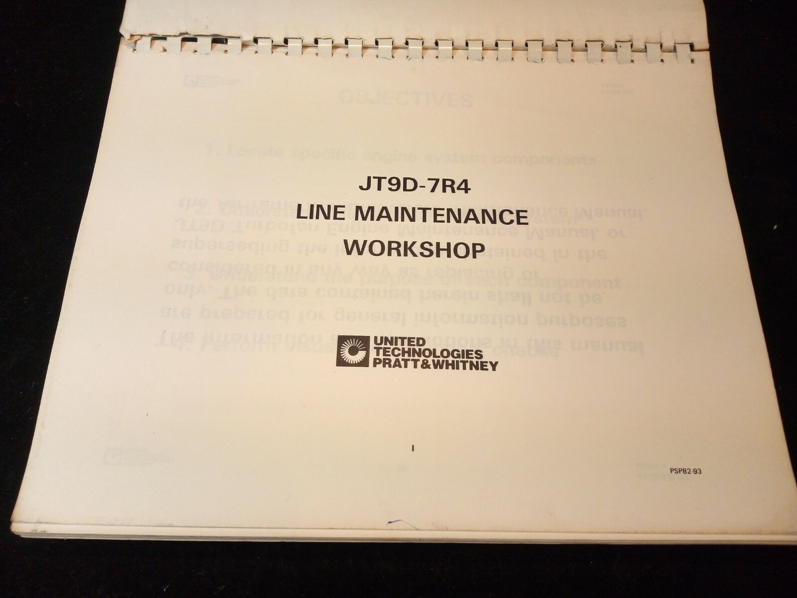 JT9D-7R4 Pratt & Whitney Training Engine Manual Line Maintenance Workshop