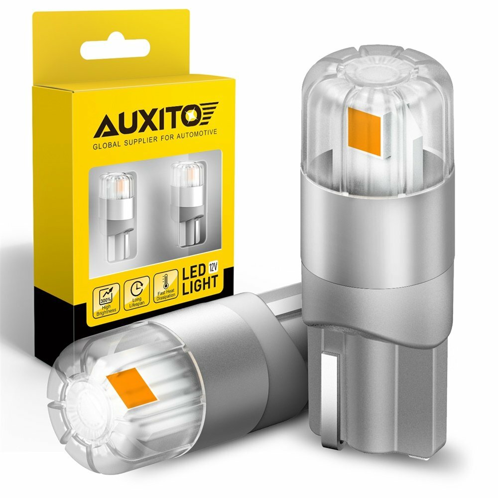 AUXITO 168 194 T10 LED Side Marker Light Bulbs Amber Yellow Super Bright CANBUS