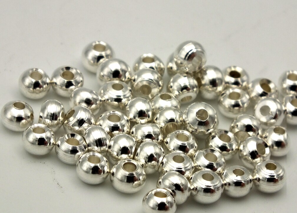 Brass Beads for Fly Tying  - Nickel - 7/32" 6mm 50 pkg MAT231