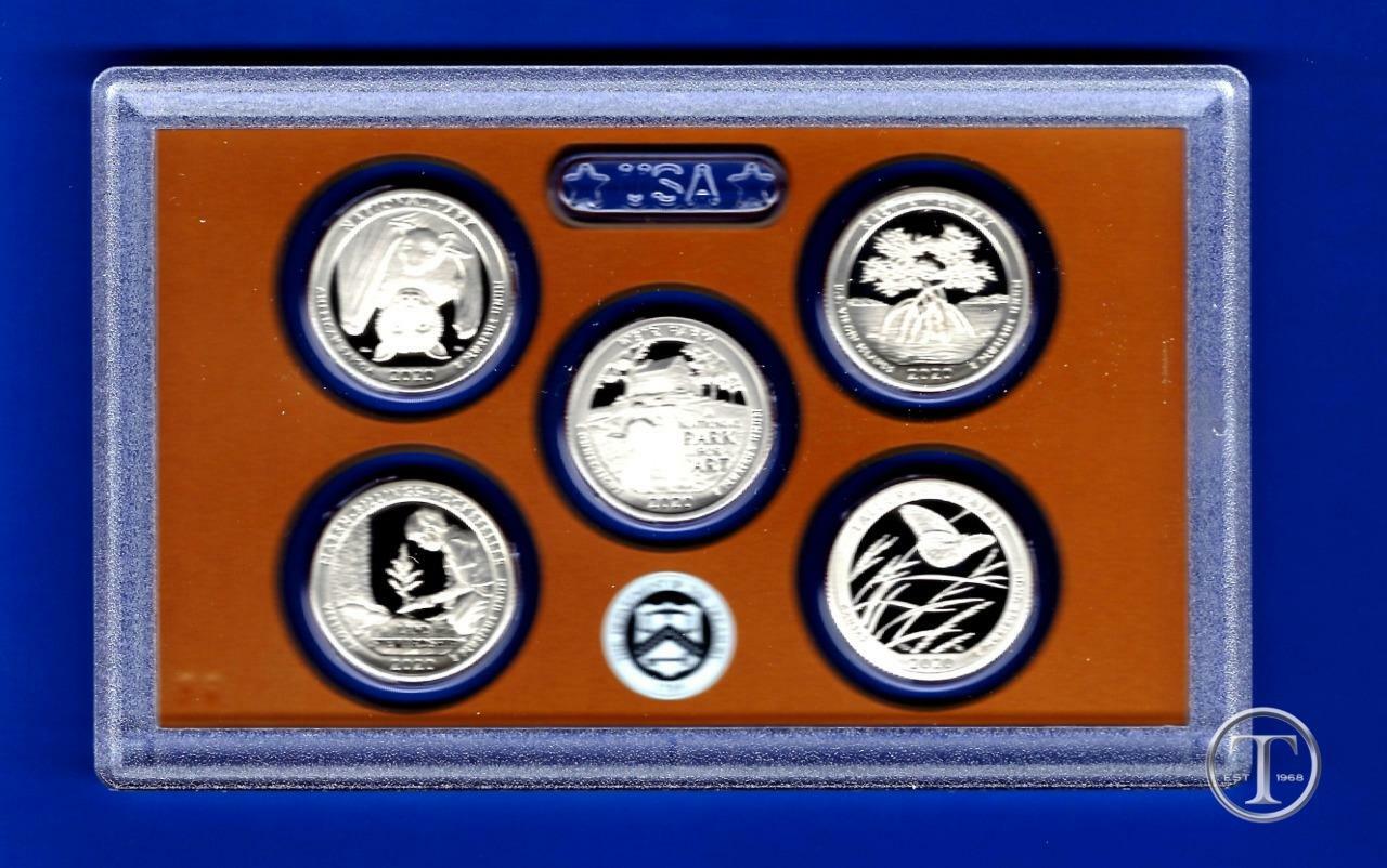2020 S Clad Proof Quarter Set- 5 Coins- No Box/COA