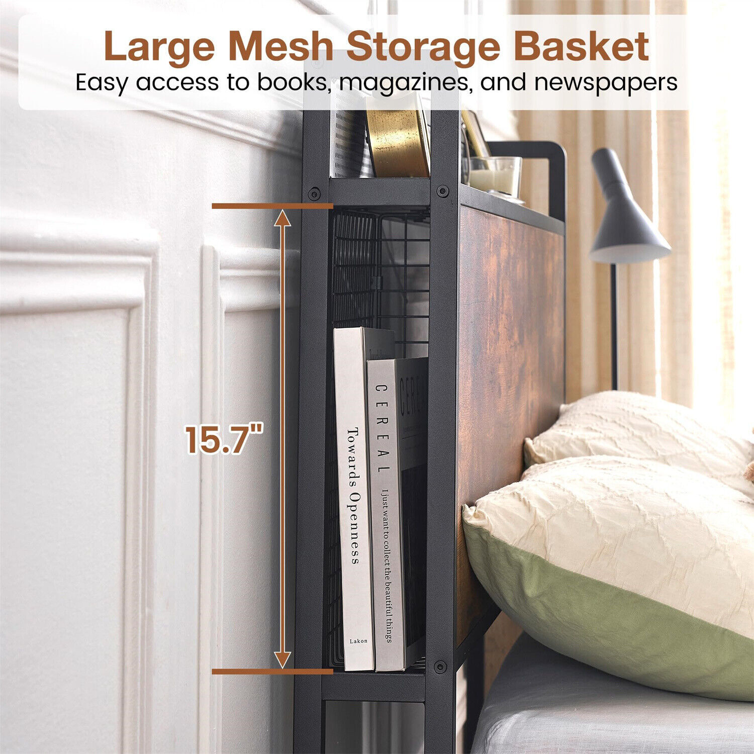 🔥✅Full Bed Frame with 4 Storage Drawers Metal Platform Bed Frame Headboard W/LE