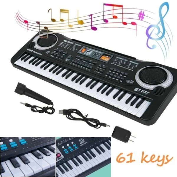 61 Key Electric Digital Piano Kids Beginner Player +Mic Portable Music Keyboard