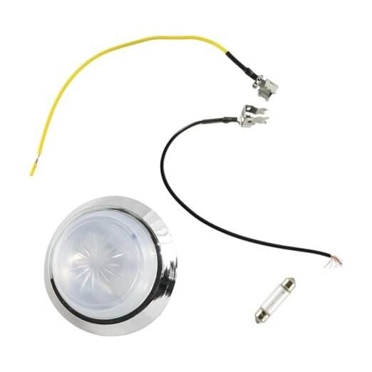 TELFAIR Round Dome Light Base & Lens with Bulb & Wire leads Compatible with