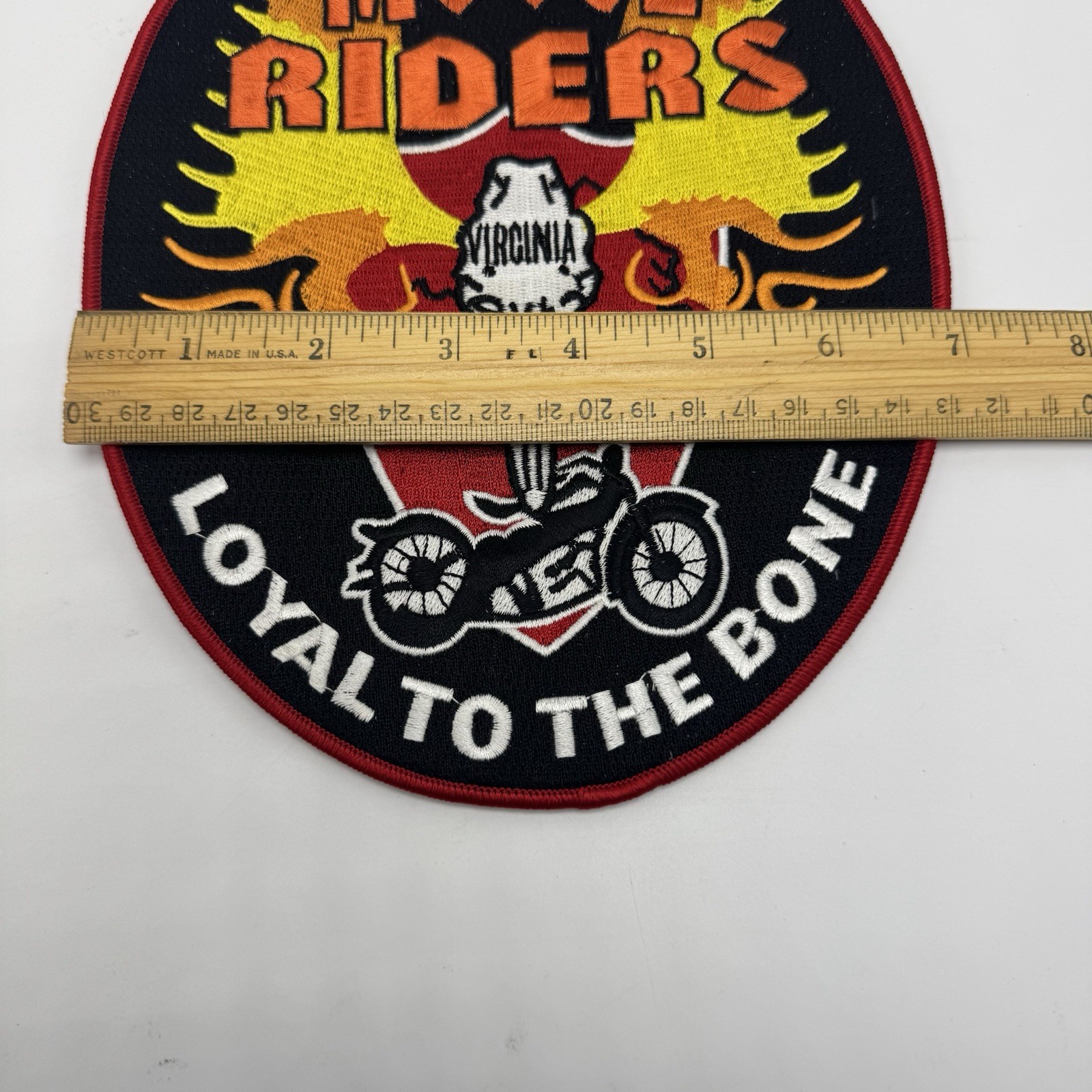 Moose Riders Motorcycle Jacket Patch Virginia Loyal To The Bone Large NEW