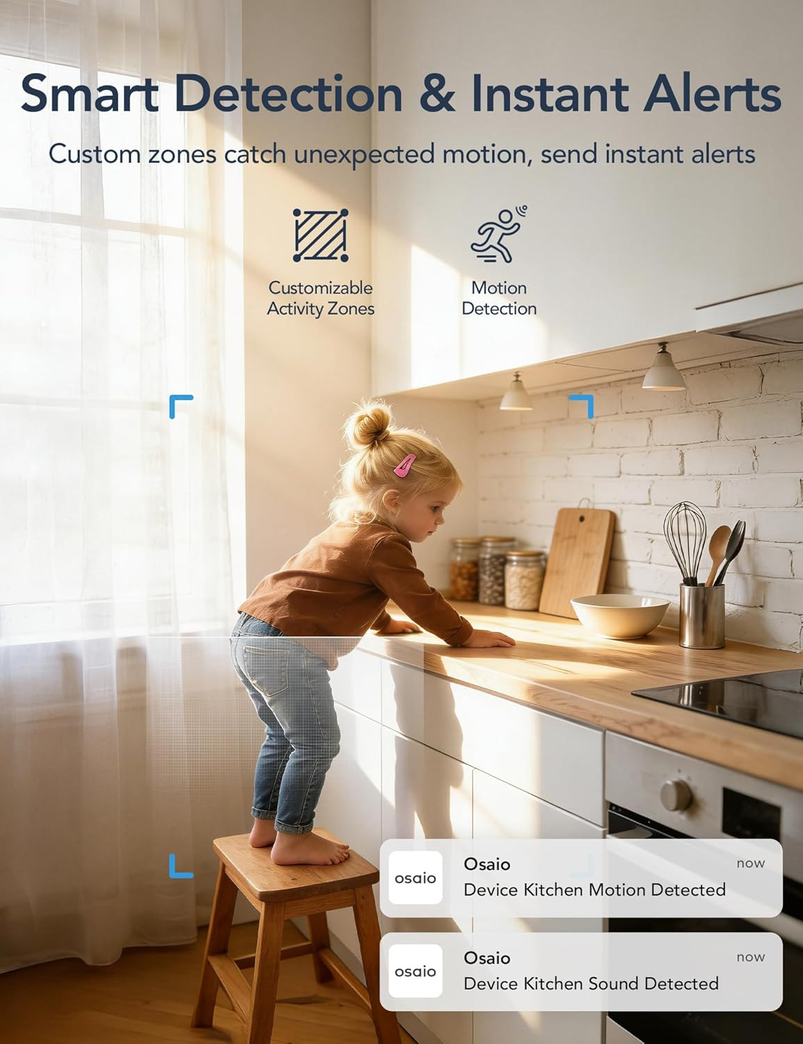 2K Wifi Cameras for Home Security, Security Camera Indoor, Baby/Pet Camera with