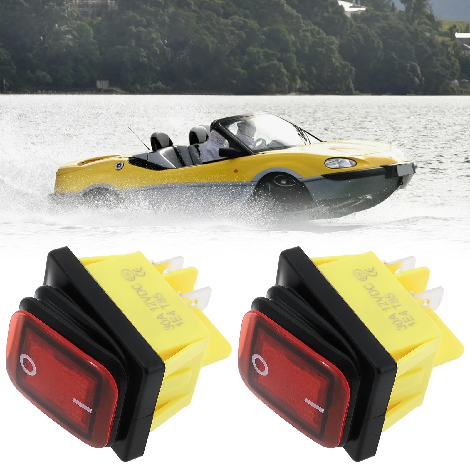 4Pcs Waterproof Rocker Toggle Switch 4 Pins 2 Position ON/Off 12V/30A Switch ...