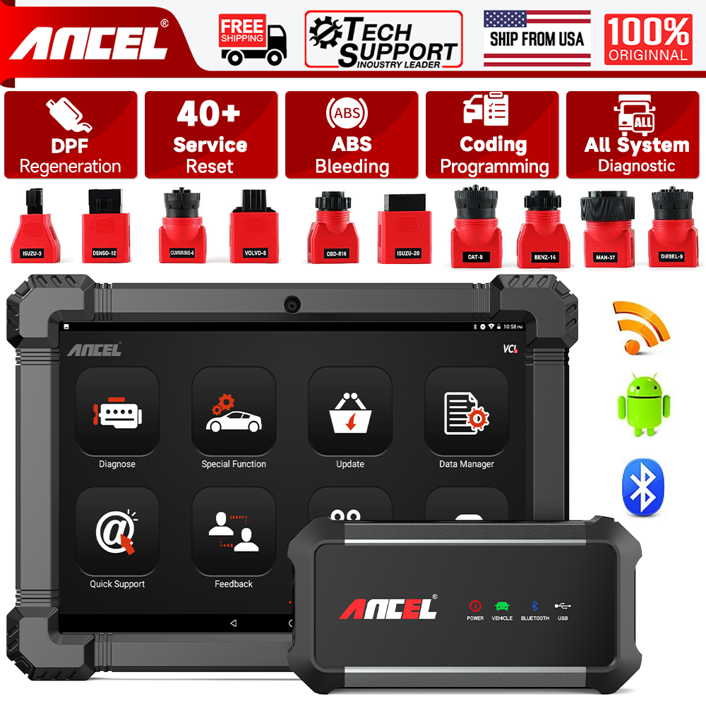 ANCEL X7 HD Heavy Duty Truck Scanner Diagnostic Bi-directional DPF Regen Coding