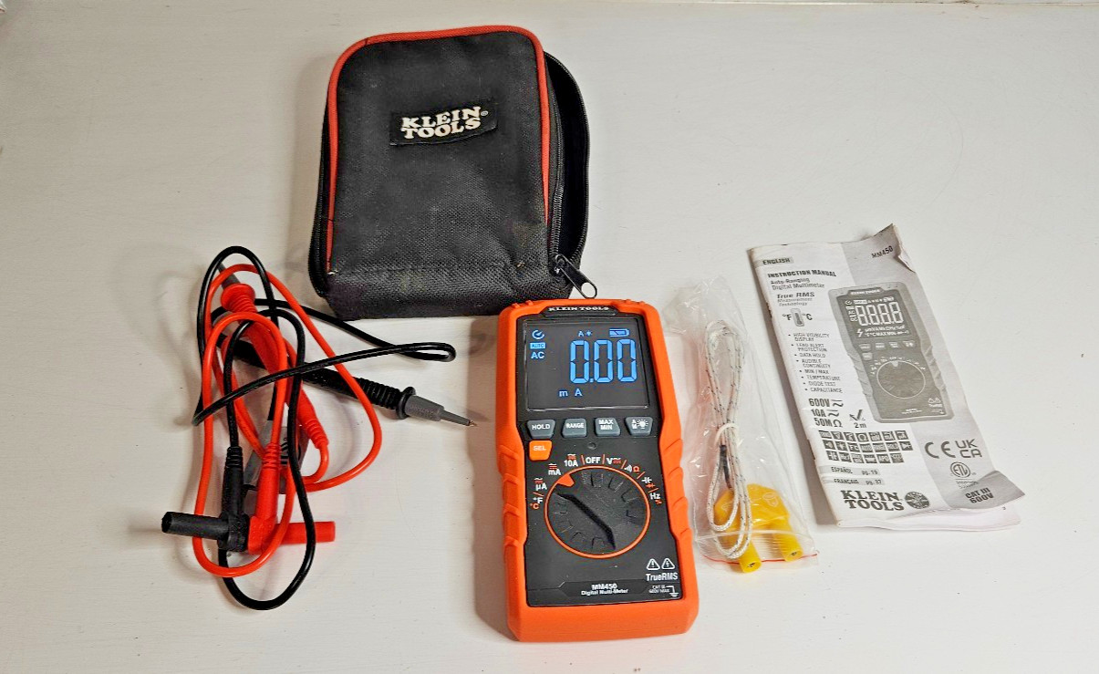 Klein Tool MM450 600 Volt Multi-Meter TRMS Auto-Ranging with Temp