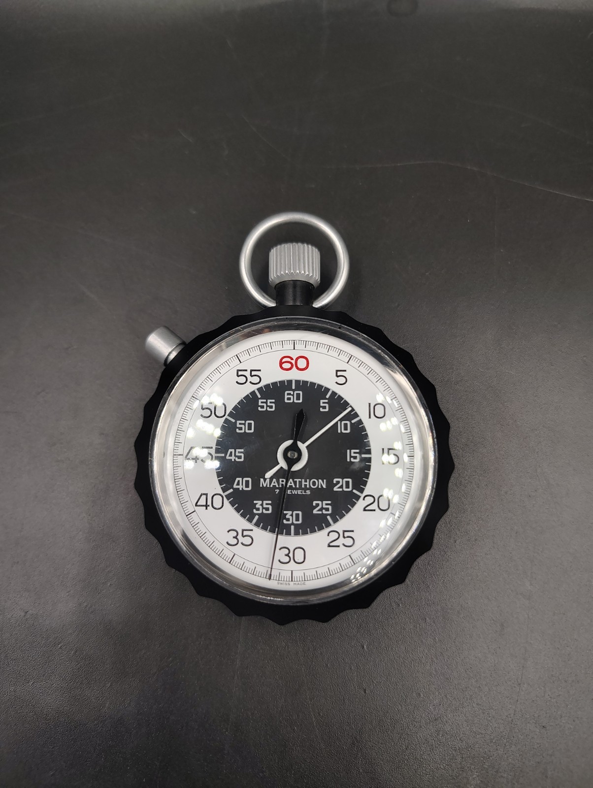 Vintage Working Swiss Marathon 7 Jewels Gallet Stopwatch Gallet MIL-S-14823
