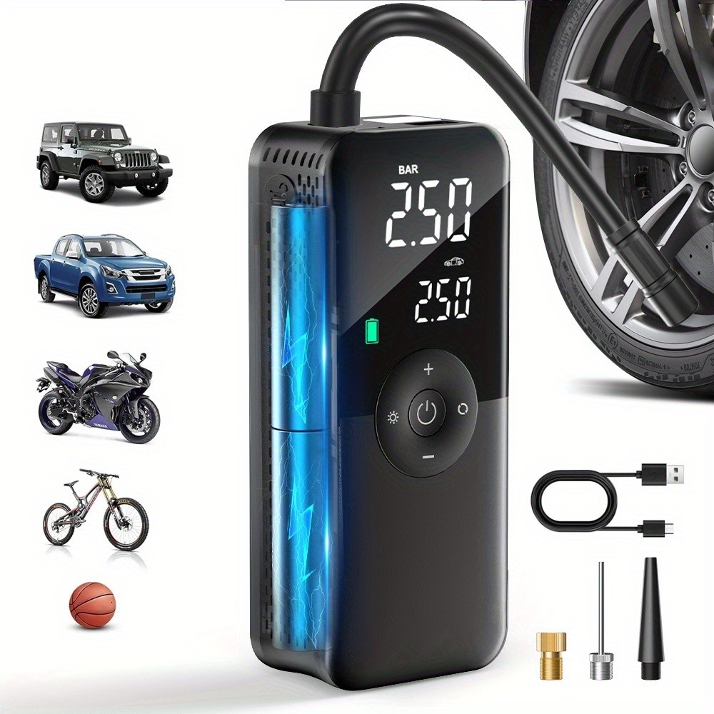 150PSI Portable Car Tire Inflator Digital Wireless Air Pump Compressor PowerBank