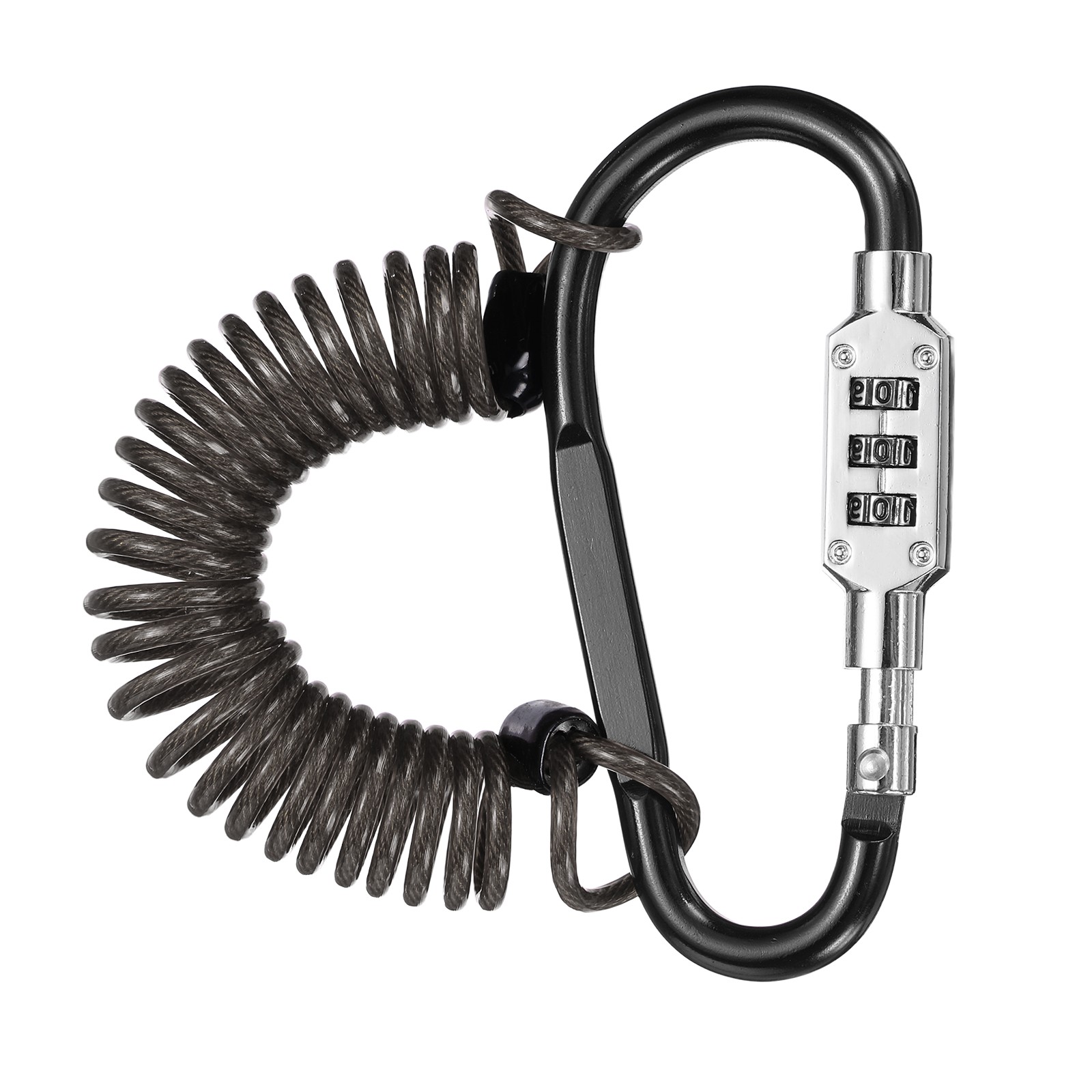 4.9Ft Security Cable Lock Steel Safety Cable with 3.8" Combination Lock Black