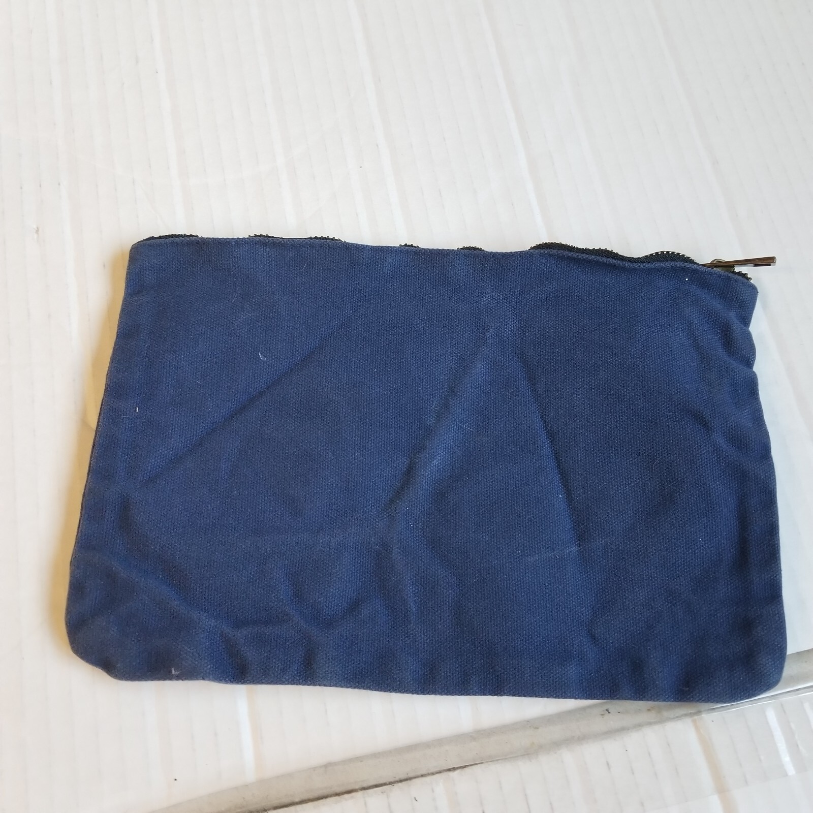 Readywares Supply Co Blue Canvas Small Zipper Pouch 7x10