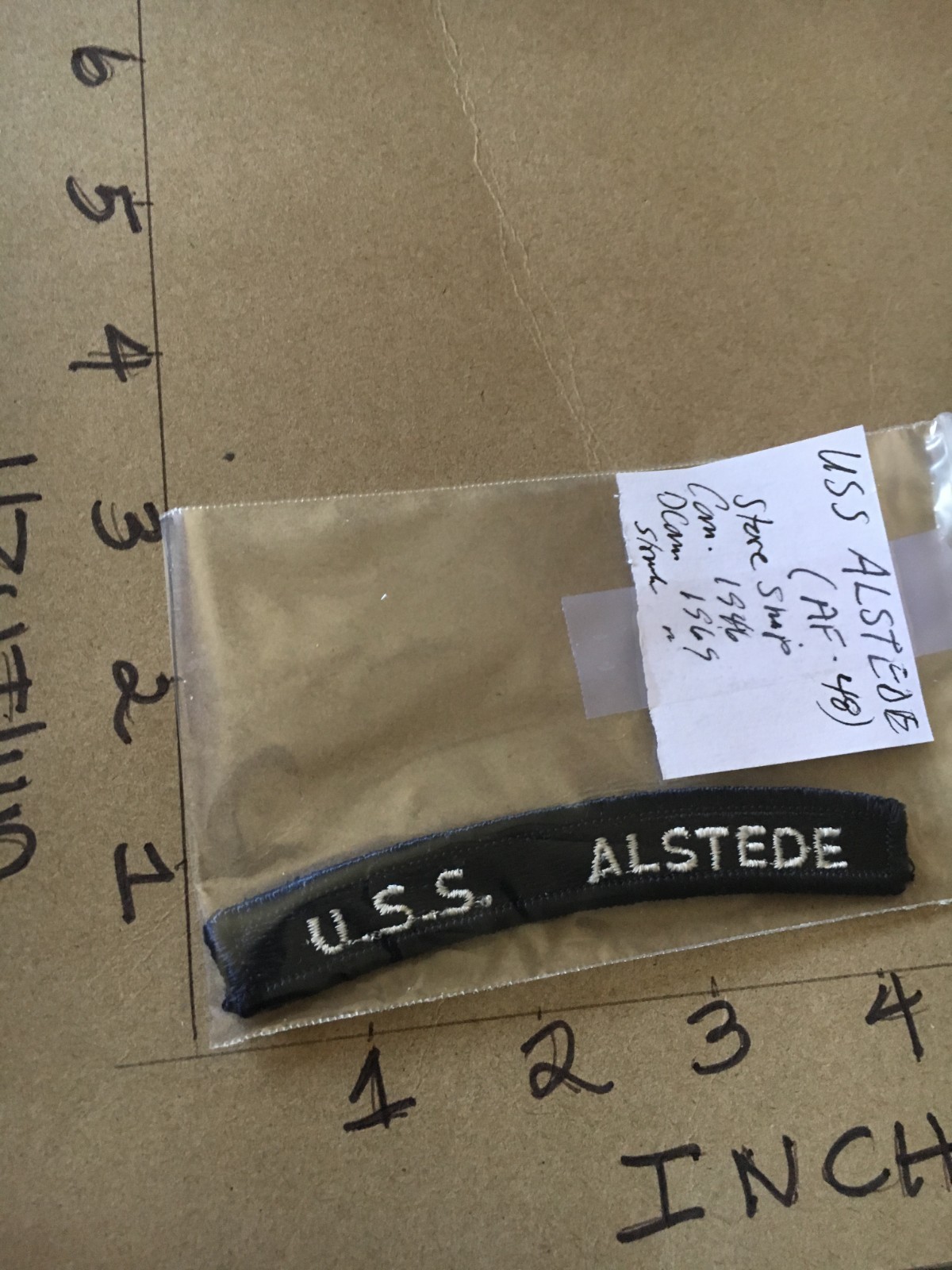 US NAVY SHOULDER STRIP TAB *** rocker *** Patch USS Alstede