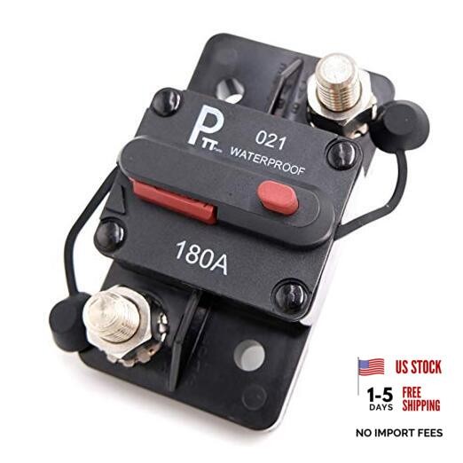 180 Amp / 12V- 48VDC Hi-Amp Circuit Breaker with Manual Reset Also Fuse 180A