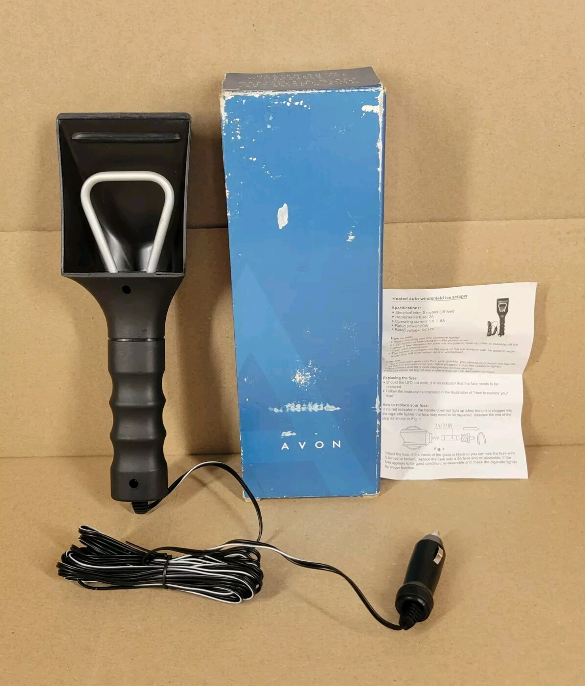 Avon Heated AUTO Windshield Ice Snow Scraper Tool 20W 12V Portable Lightweight