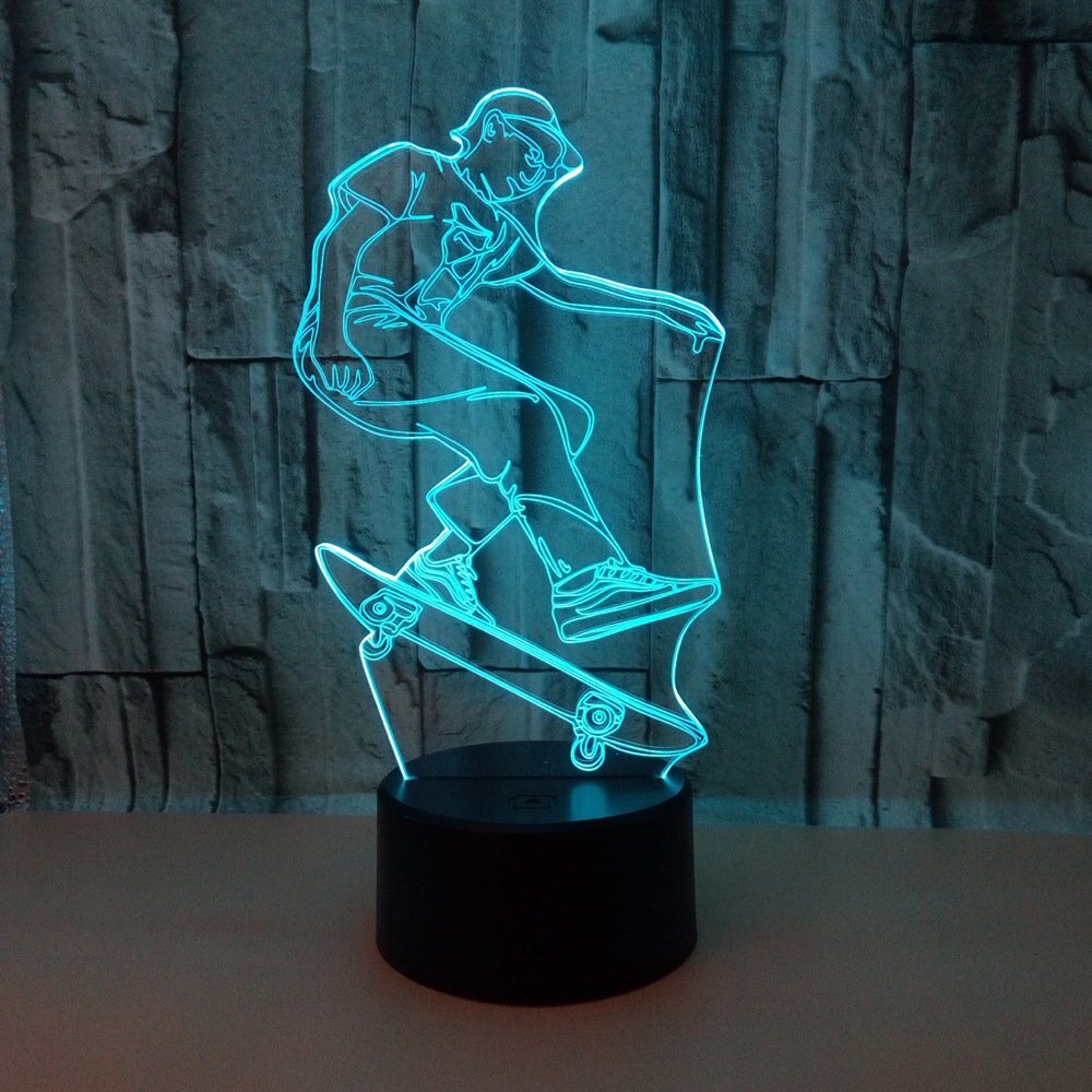Night Lights For Skateboard Decorations 7 Colors Change Night Light Beside Lamp