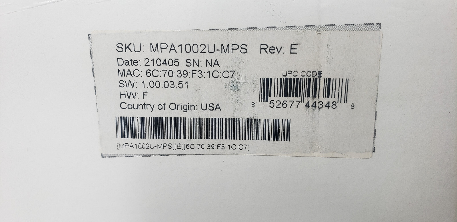 Honeywell MPA1002U-MPS 2 Door Access Control Kit