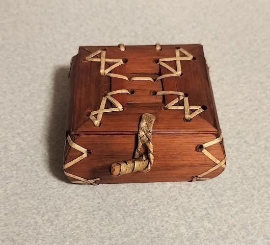 Numi Trinket Box Tea Box Bamboo Rattan 3.5" Long by 1.5" Tall by 3.25" Wide