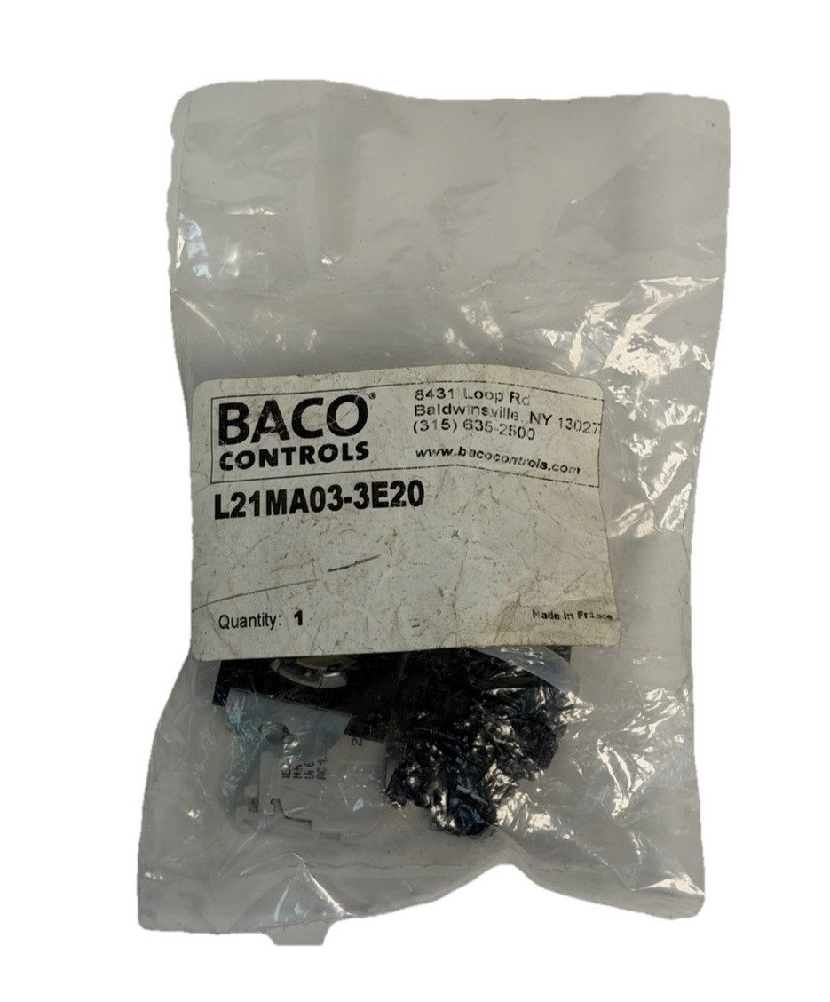 NEW BACO CONTROLS L21MA03-3E20 SELECTOR SWITCH 3-POS. BLACK