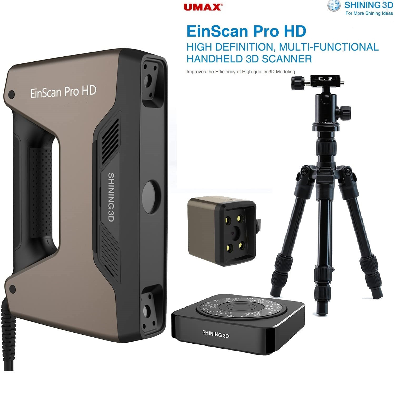 Shining3D EinScan Pro HD Handheld 3D Scanner Industrail Pack + Color Pack HD