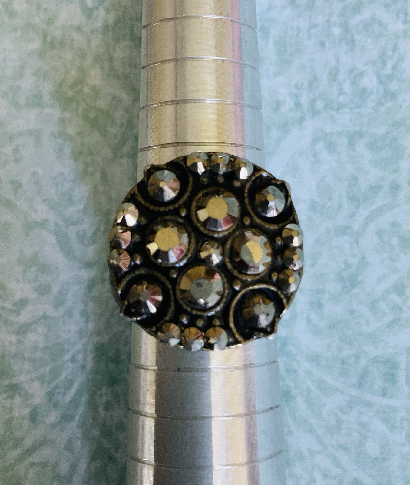 Anne Koplik Vintage-Style Swarovski Crystal Adjustable Ring, Bronze, Brontë-Core