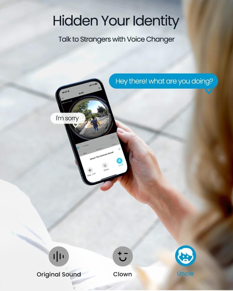 Doorbell Camera Wireless No Subscription, 180° Head to Toe View, 2-Way Talk
