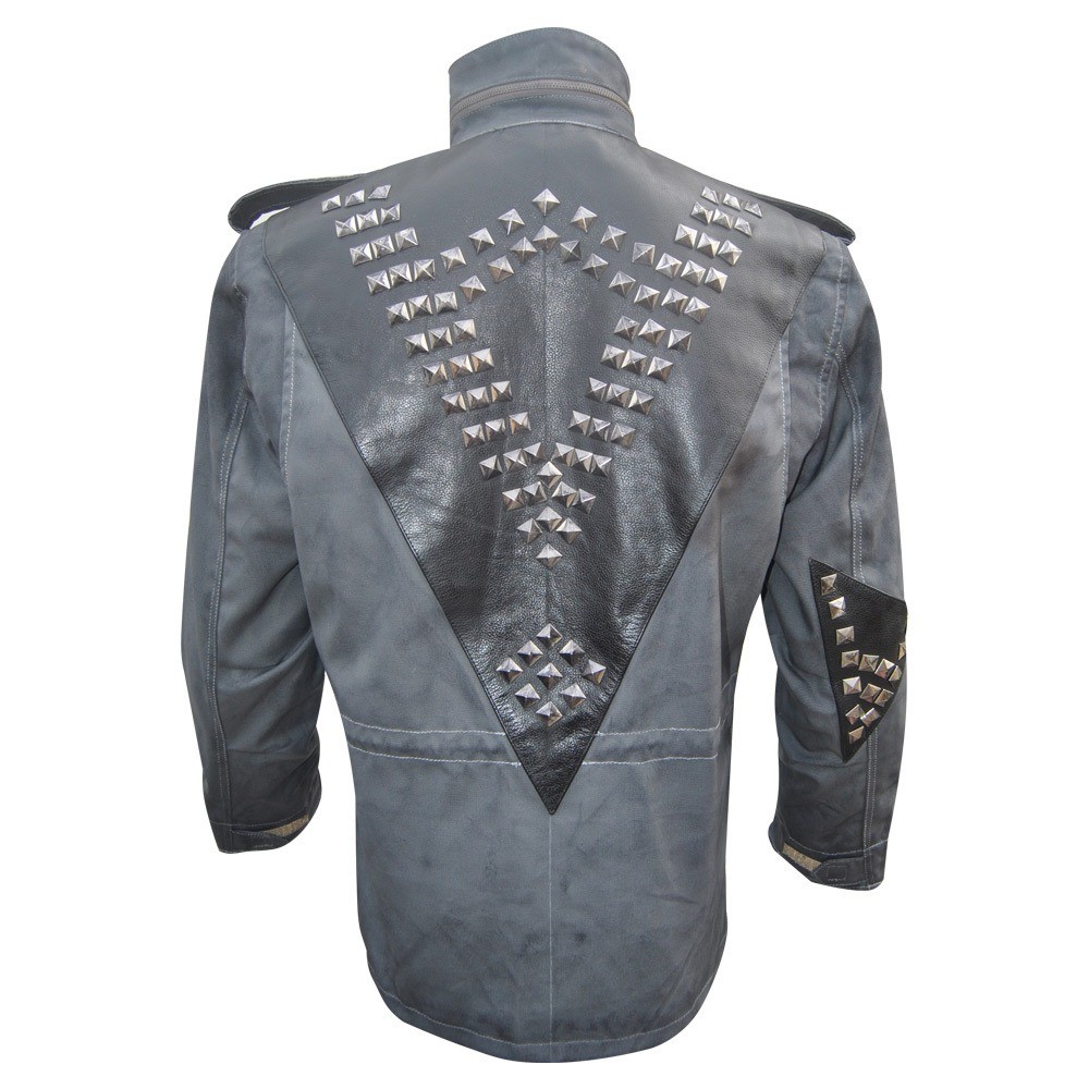 Men T-800 Terminator Arnold Schwarzenegger M-65 Field Gray Jacket with Studd