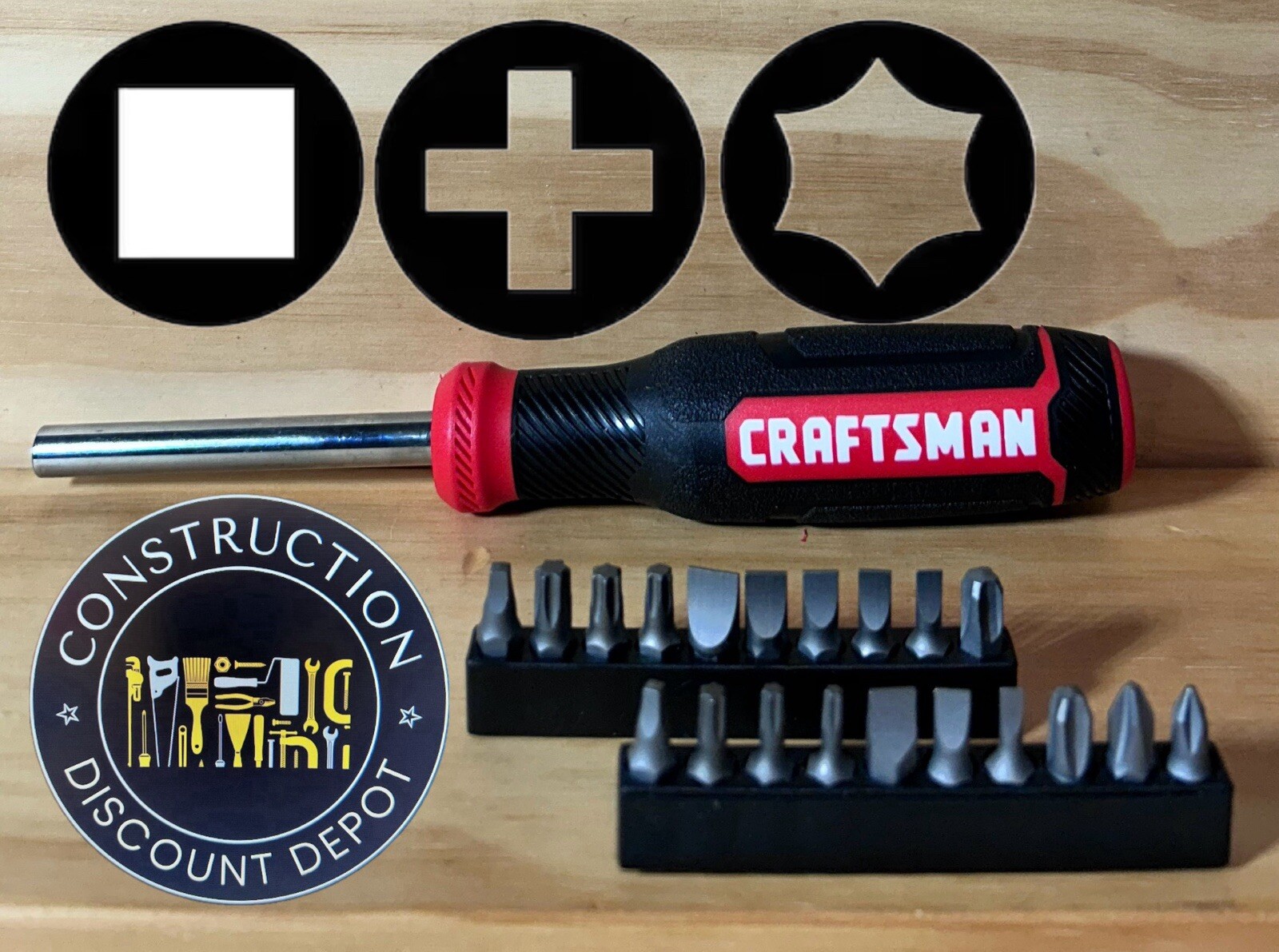 Craftsman CMHT65079 RED Magnetic Bit Holder  Spinner Handle With Bits
