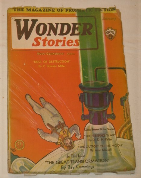 Wonder Stories Feb 1931 Pulp Science Prophetic Fiction Magazine -Multi Authors