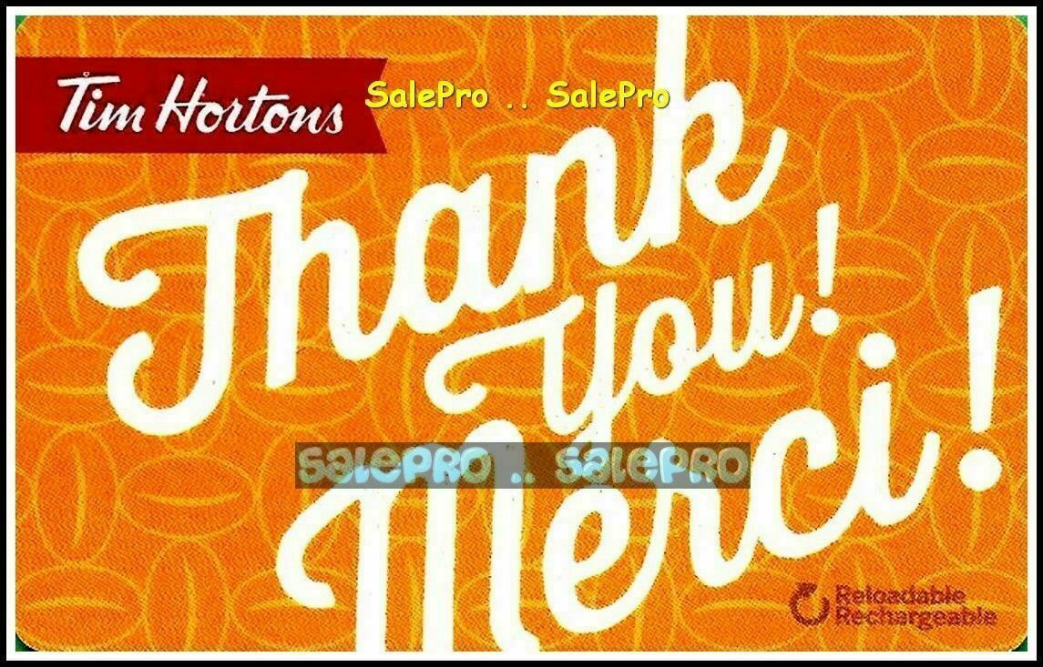 TIM HORTON COFFEE THANK YOU MERCI ORANGE VERSION RARE COLLECTIBLE GIFT CARD