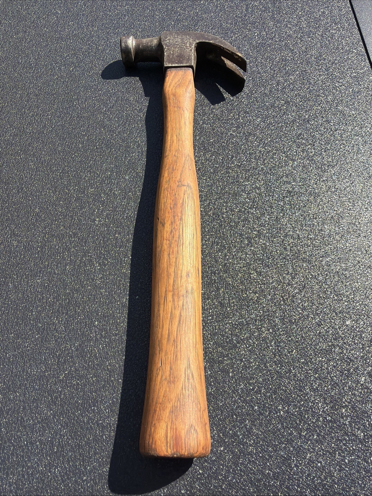 Vintage PLUMB 13 oz Curved Claw Hammer Rectangular Logo Hickory Handle USA 14 in