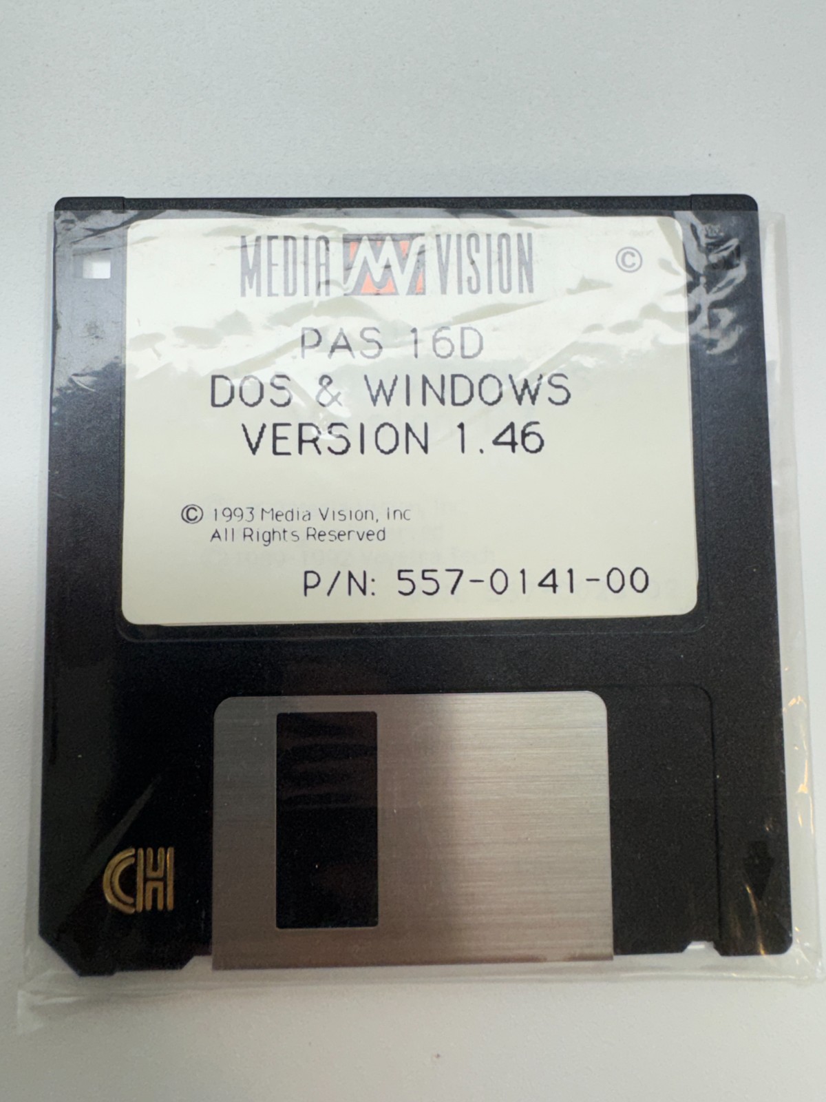 Media Vision PAS 16D Pro AudioSpectrum DOS Windows Driver 3.5" Floppy Disk