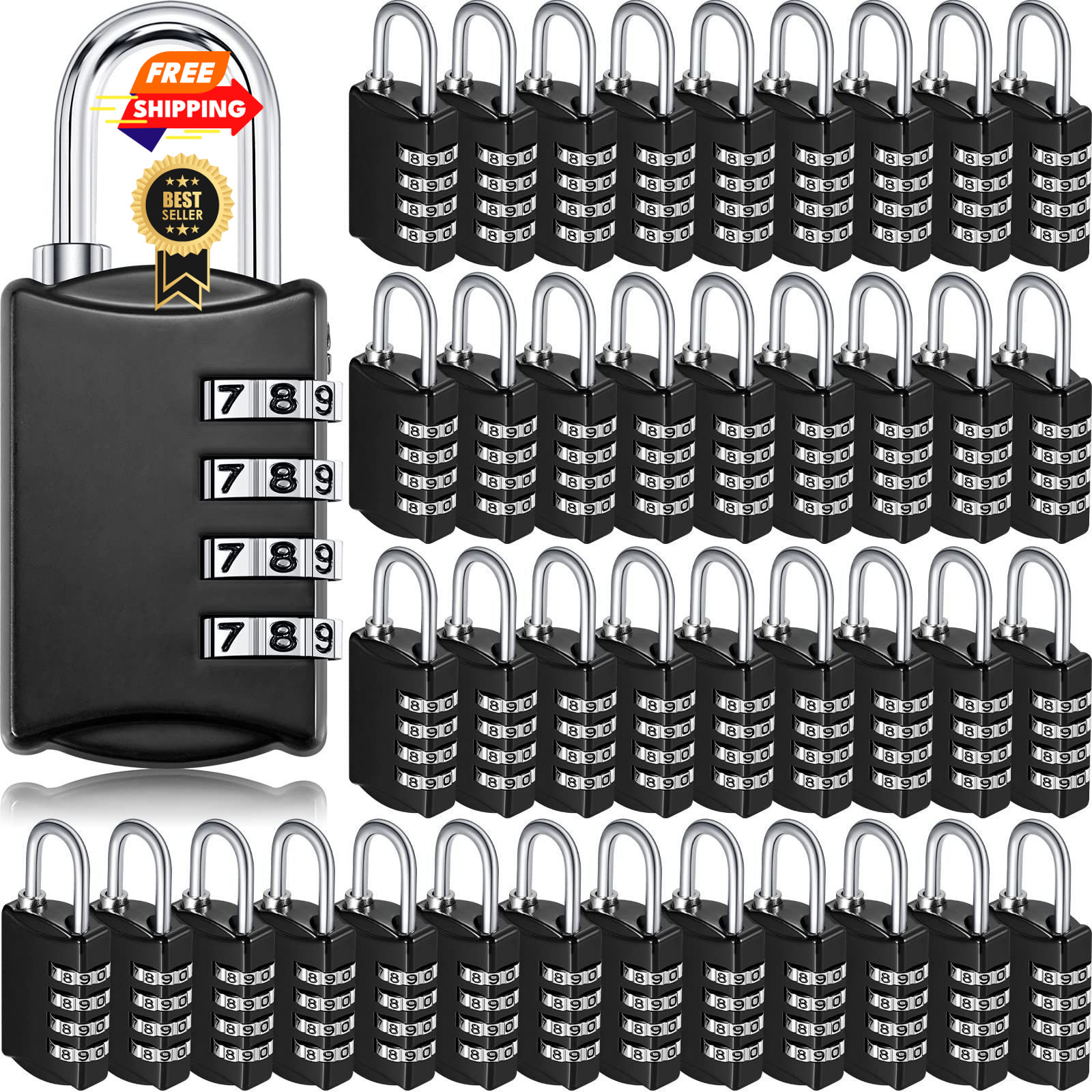 40 Pcs 4 Digit Combination Locks Padlock Luggage Number as shows