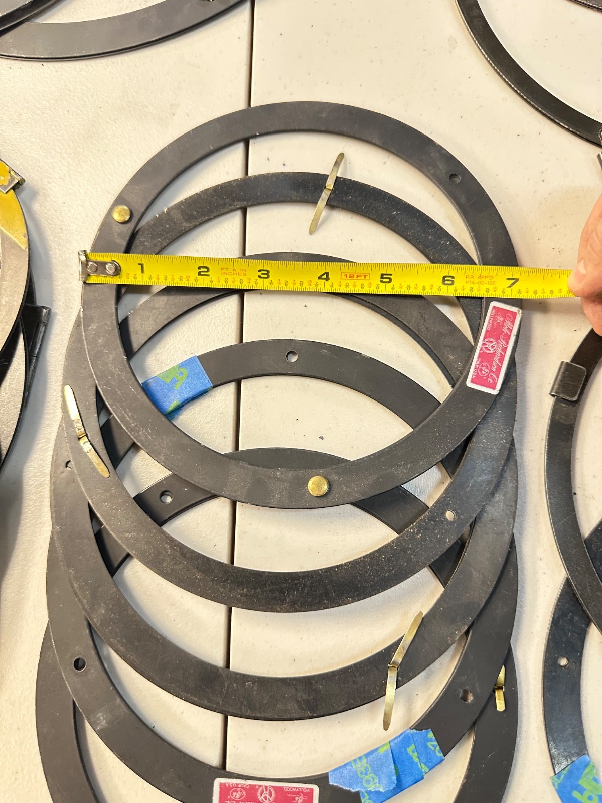 Gel frames for film or stage lights, a variety of sizes