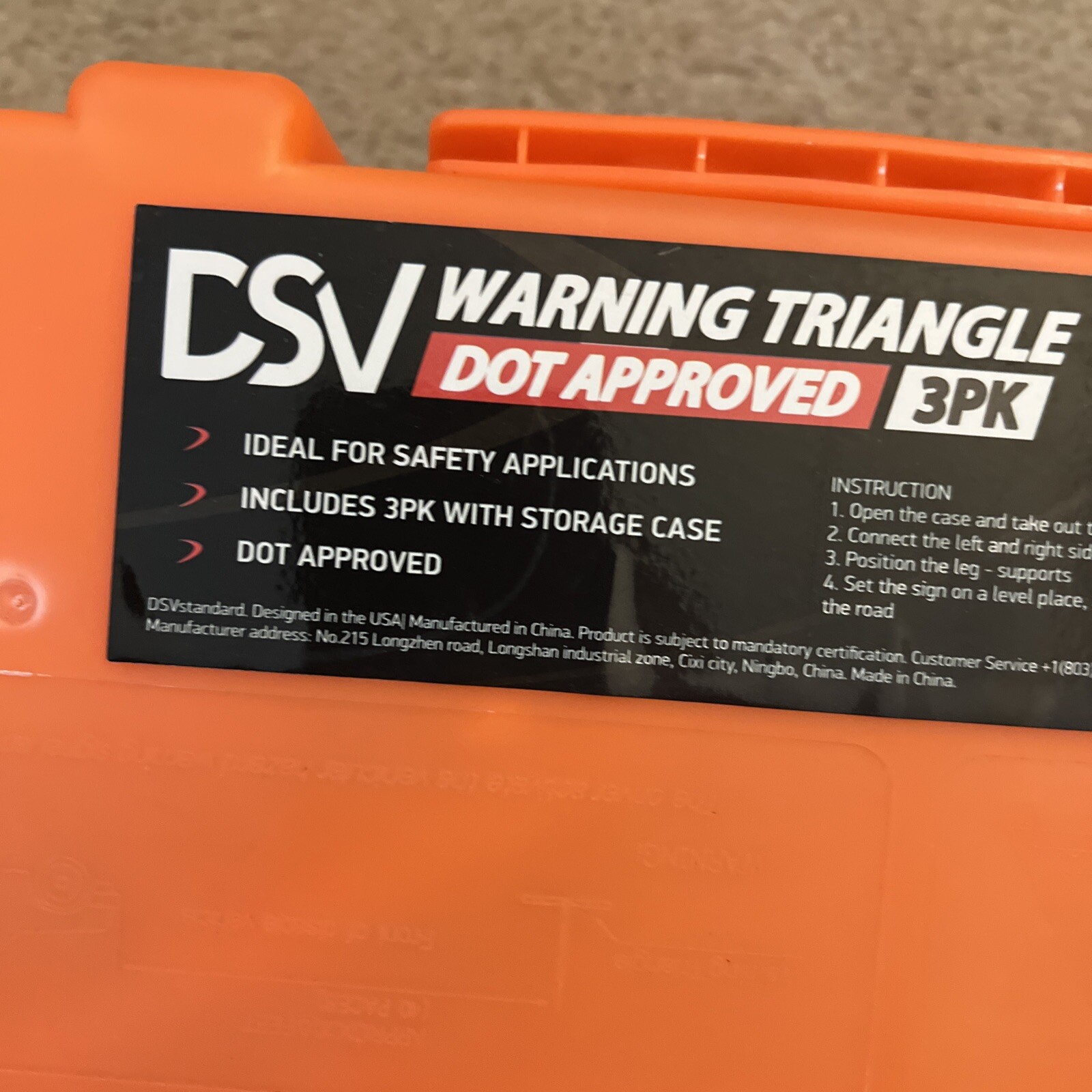 DSV WARNING TRIANGLE 3pack Dot Approved