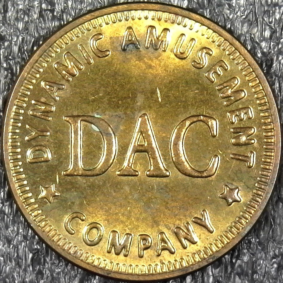 DAC Dynamic Amusement Company No Cash Value Video Game Token 23mm (c870)