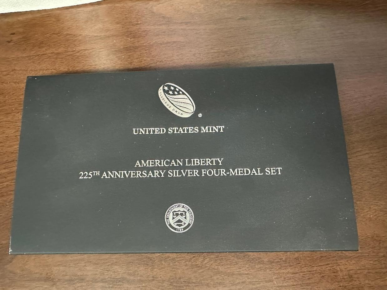 2017 American Liberty 225th Anniversary Silver Four-Medal Set W/ Box & COA