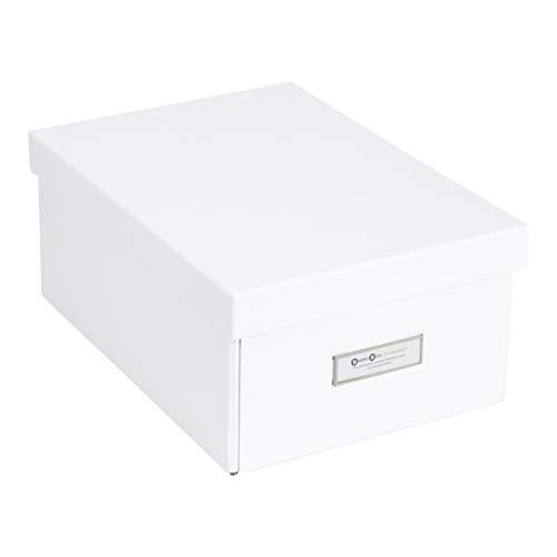 Bigso Karin Collapsible Storage Box | Photo Storage Box with Lid | White