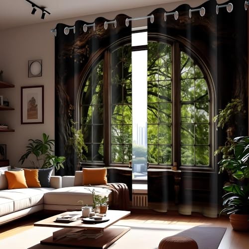 Forest Landscape Blackout Curtains, 84 X 52 Inch | 52"W x 84"L (Pack of 2) G