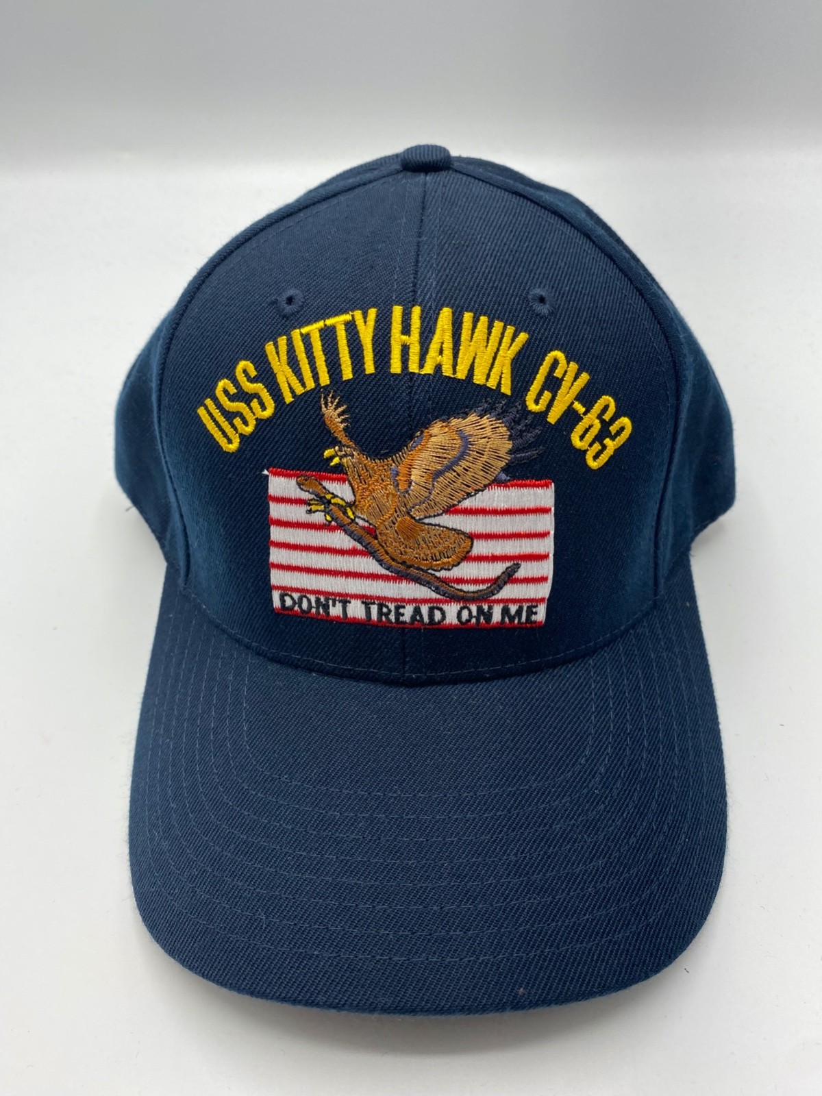 The Corps USS Kitty Hawk CV-63 Logo Blue Baseball Cap Hat One Size