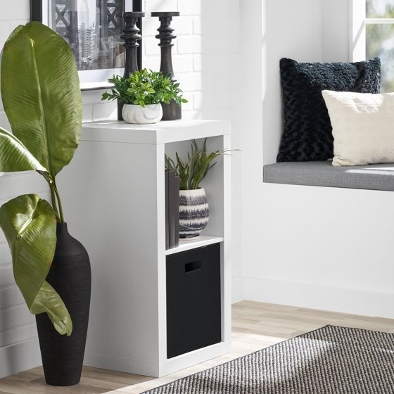 Better Homes and Gardens 2 Cube Storage Organizer, White Texture