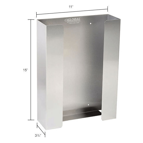 Stainless Steel Triple Glove Box Holder 11"W x 3-3/4"D x 15"H