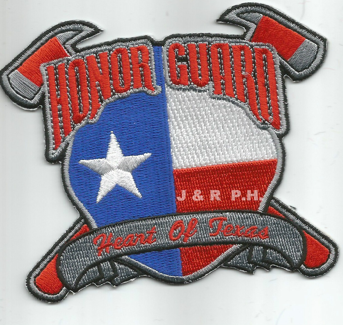 Texas Honor Guard - Brownwood Area, Heart of Texas  (4" x 3.5" size) fire patch