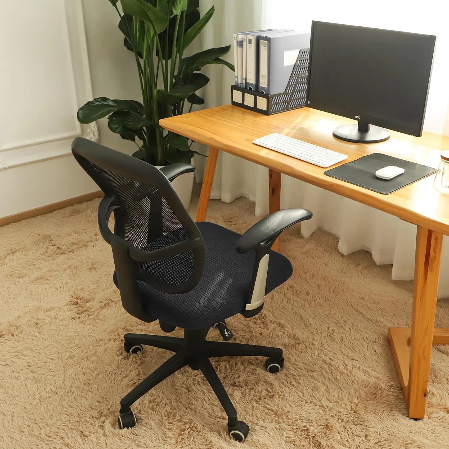 Office Desk Chair Seat Covers Jacquard Fabric Computer Chair Seat Cushion Slipco