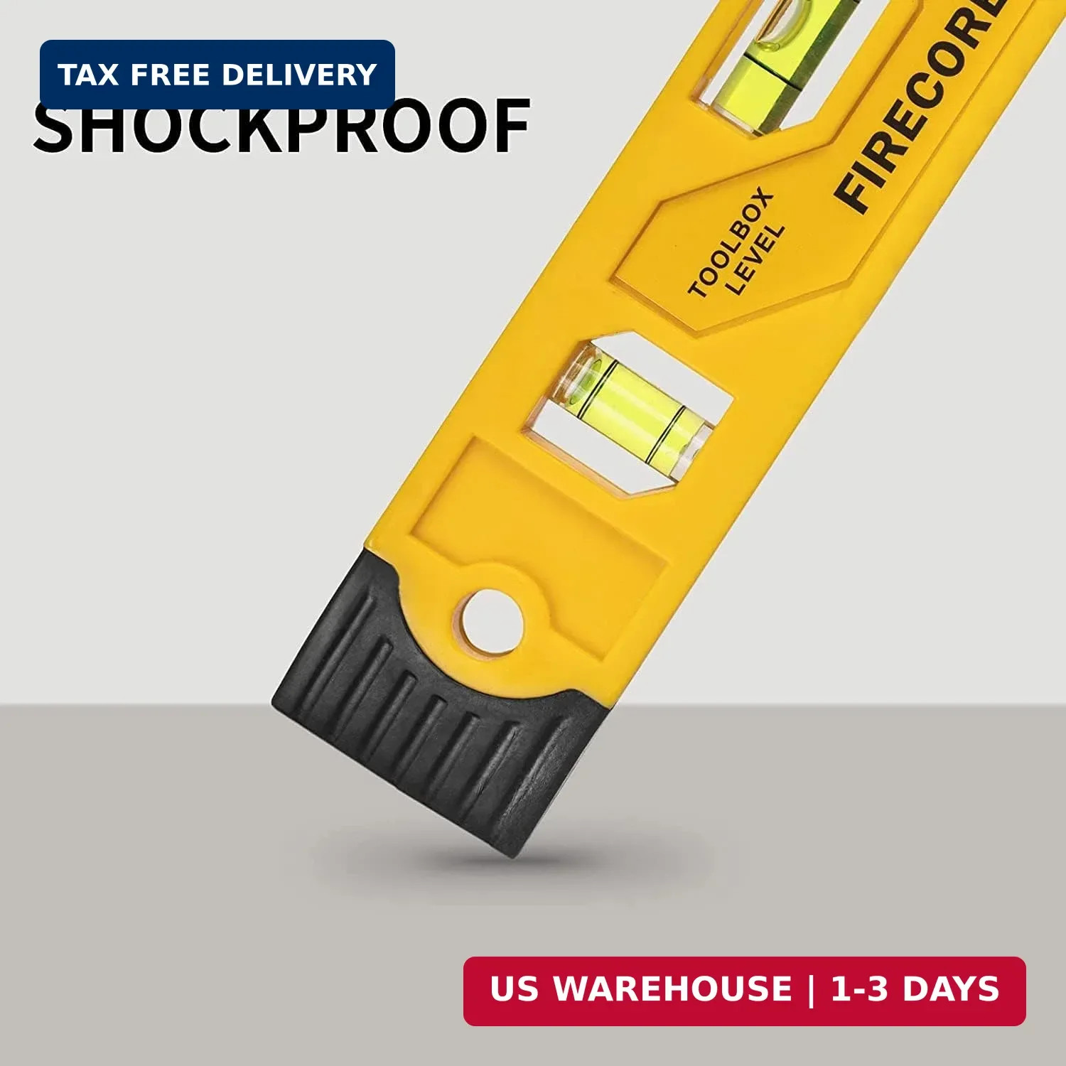 Firecore 3pcs Magnetic Torpedo Level, 9-Inch Shockproof Toolbox Level with 3 Bub