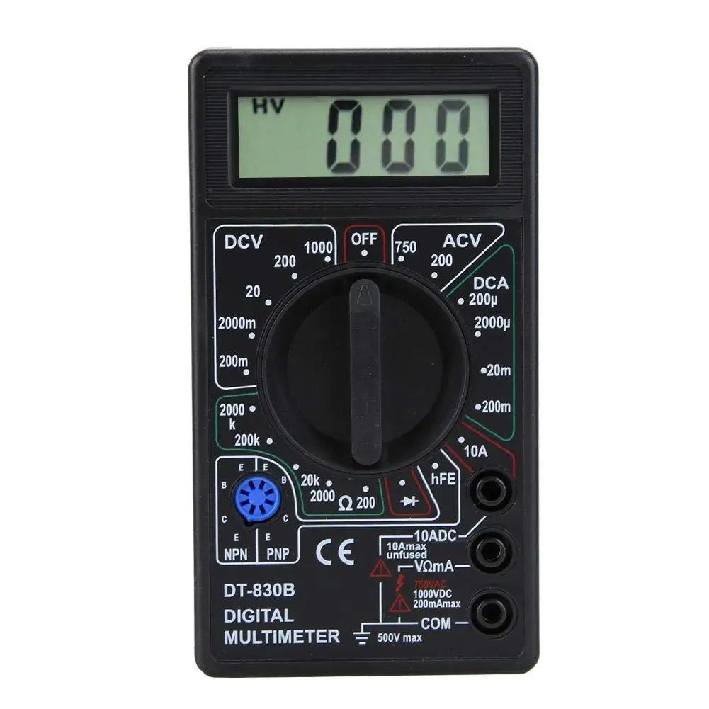 DT-830 B Digital Multimeter Voltage Current Ohm Tester with LCD Display