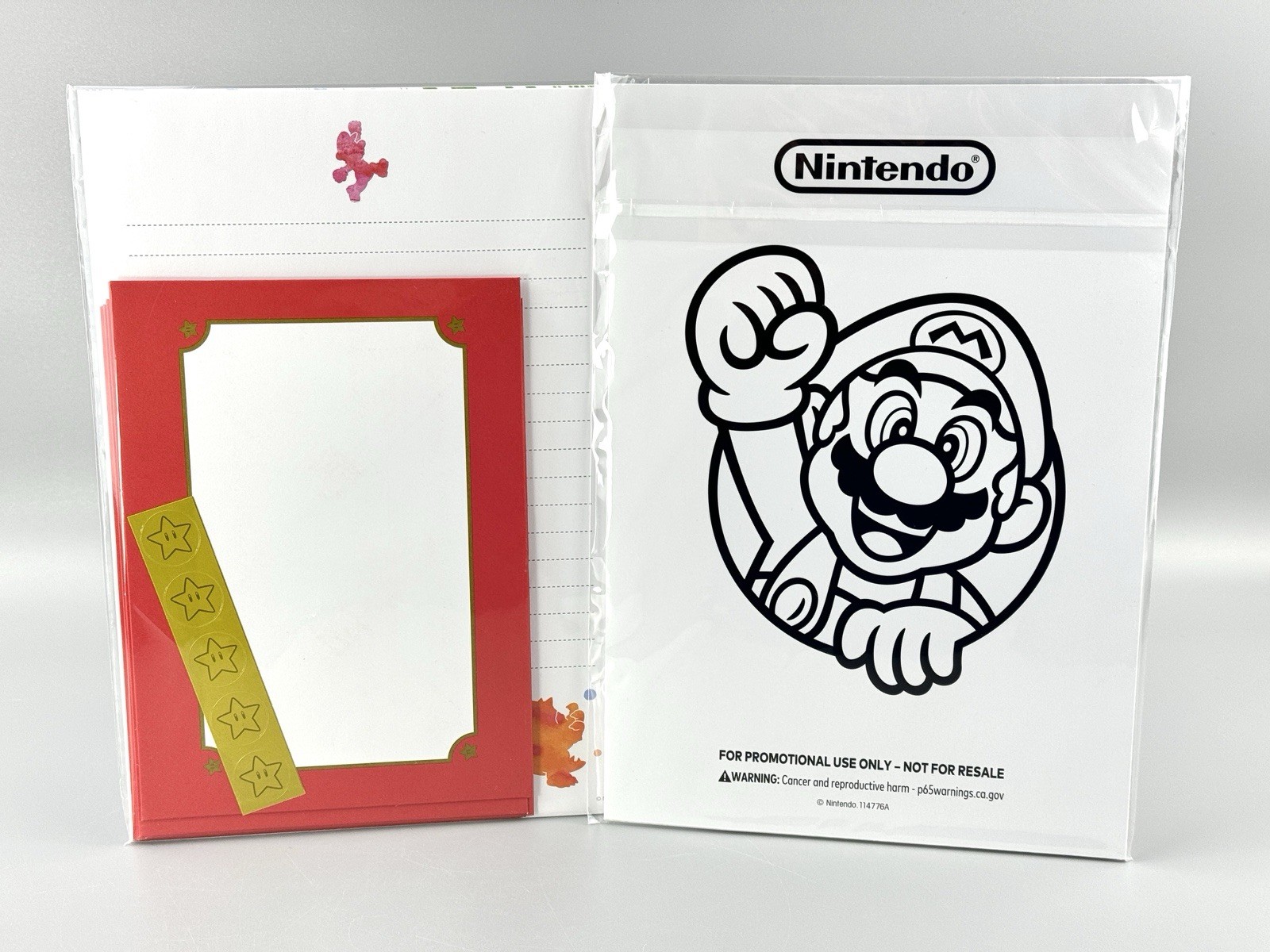 Authentic Nintendo Switch Promo Stationary Set Paper, Envelopes & Star Stickers